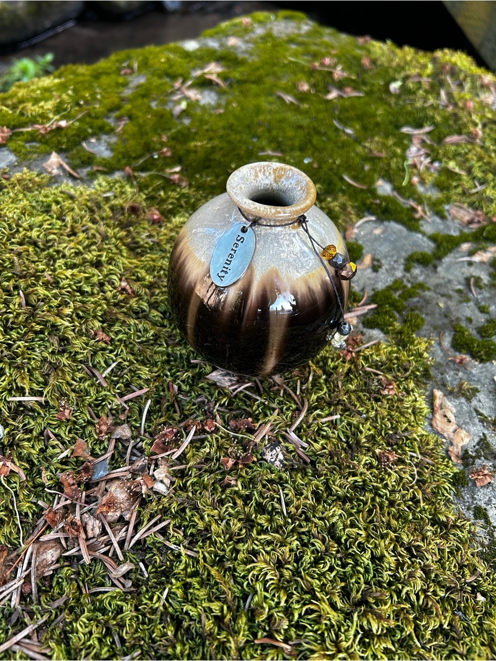 Vintage Mid Century Modern Glazed Art Pottery Vase 3.5" H